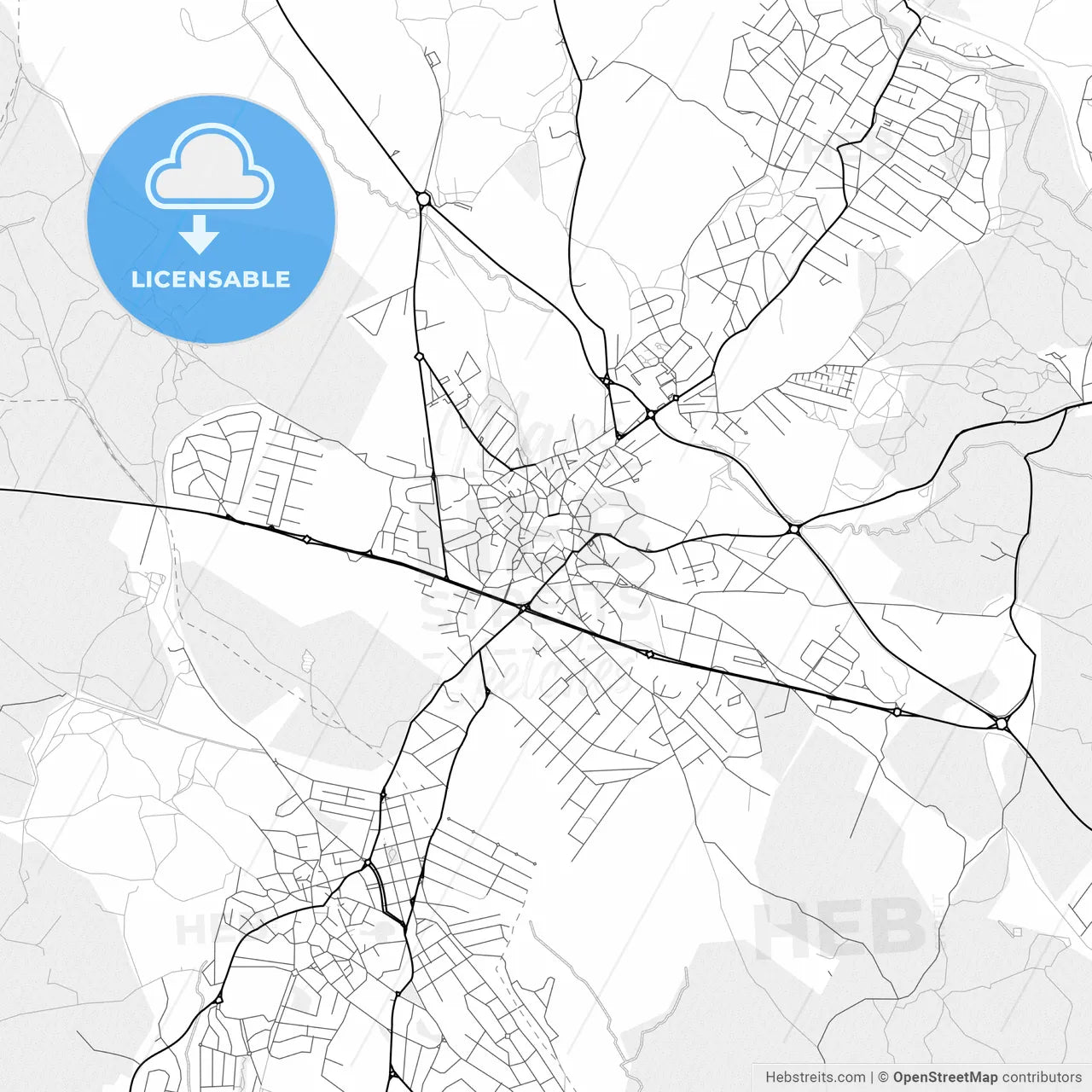 Vector PDF map of Galapagar, Spain