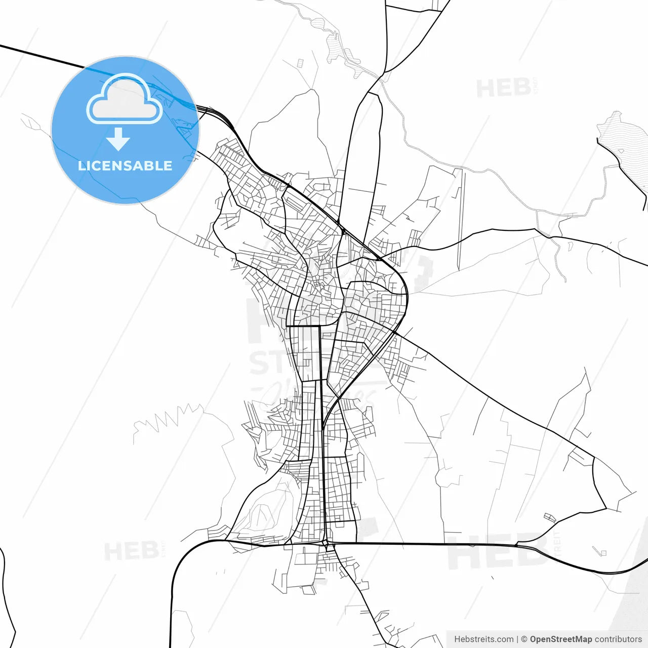 Vector PDF map of Milas, Turkey