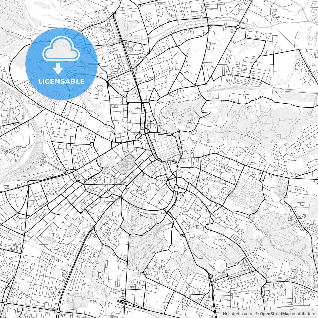 Vector PDF map of Lviv, Ukraine