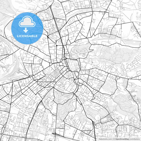 Vector PDF map of Lviv, Ukraine