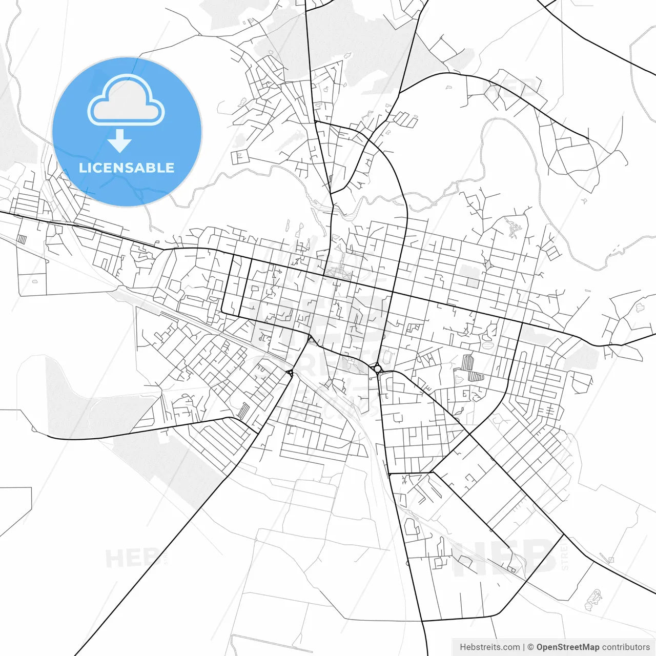 Vector PDF map of Pryluky, Ukraine