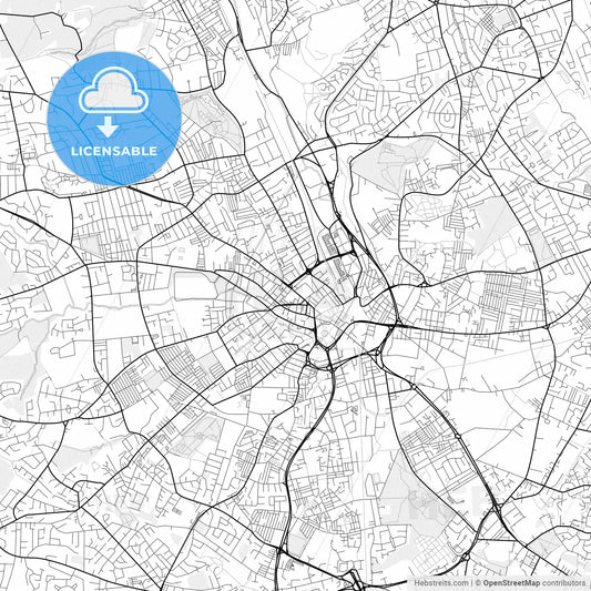 Vector PDF map of Bradford, England