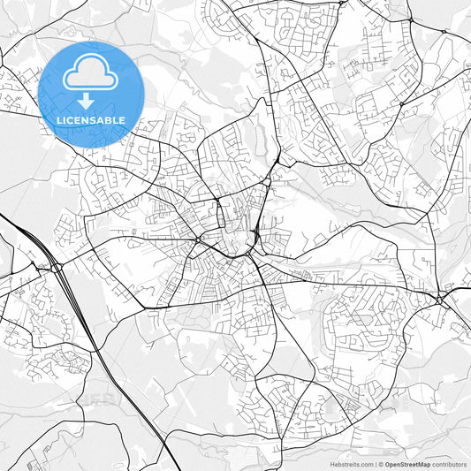 Vector PDF map of Barnsley, England