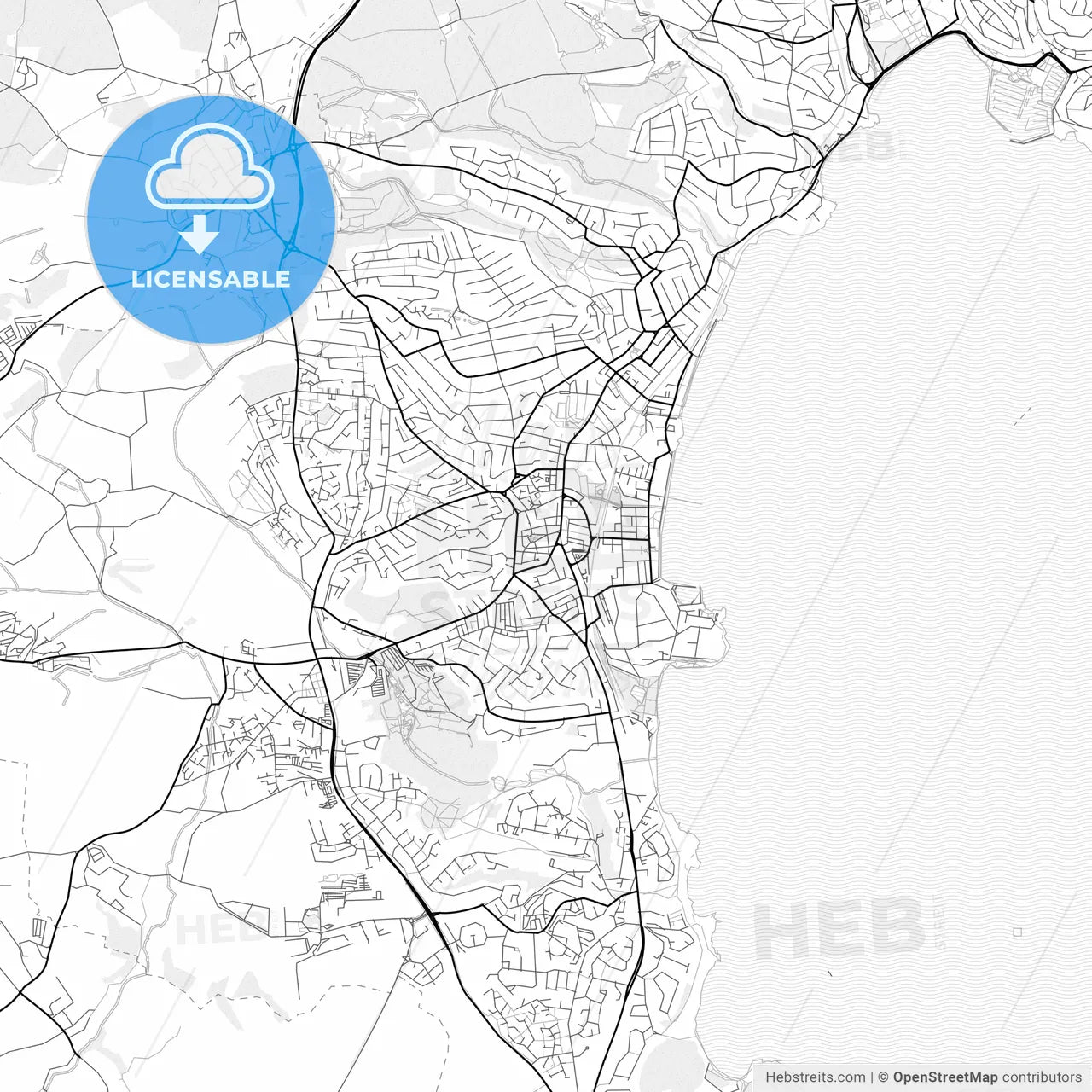 Vector PDF map of Paignton, England