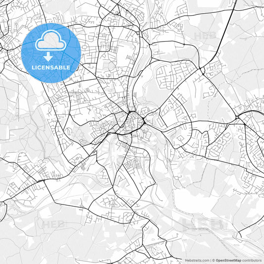 Vector PDF map of Dewsbury, England