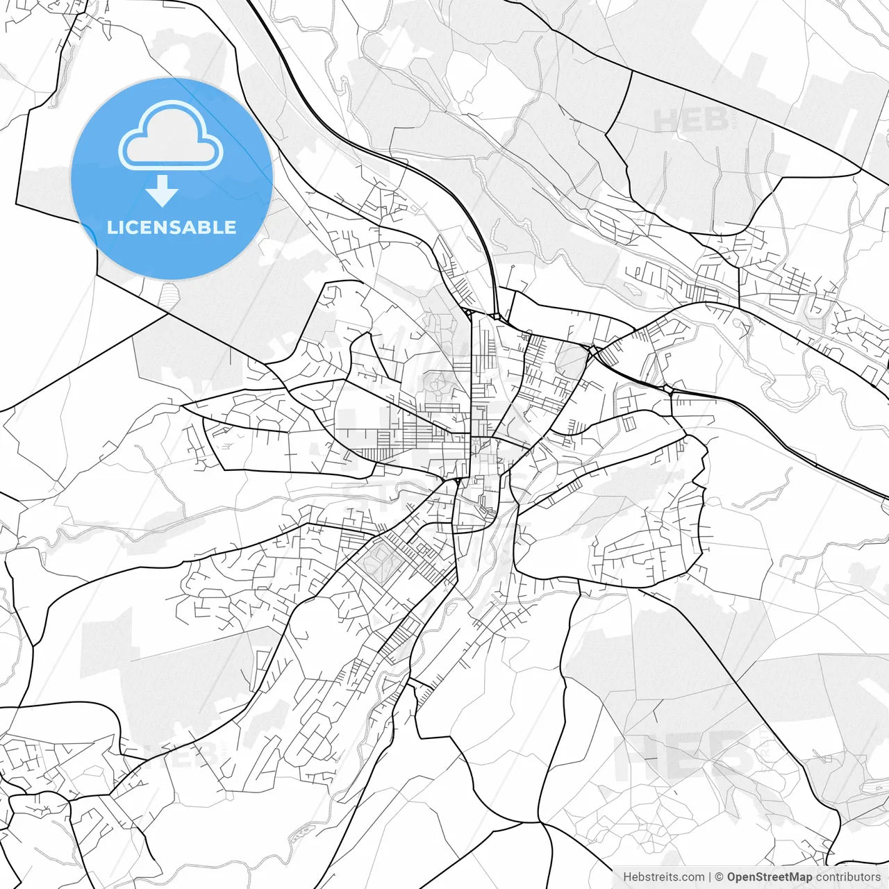 Vector PDF map of Keighley, England