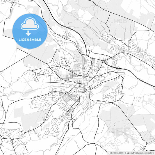 Vector PDF map of Keighley, England