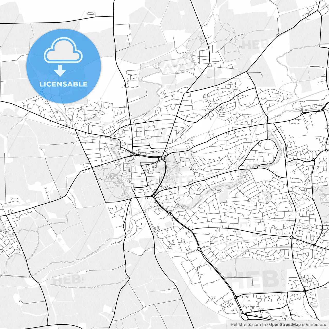 Vector PDF map of Dunfermline, Scotland