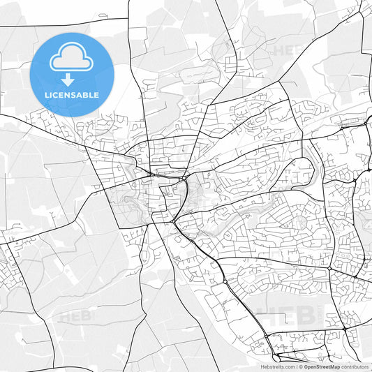 Vector PDF map of Dunfermline, Scotland