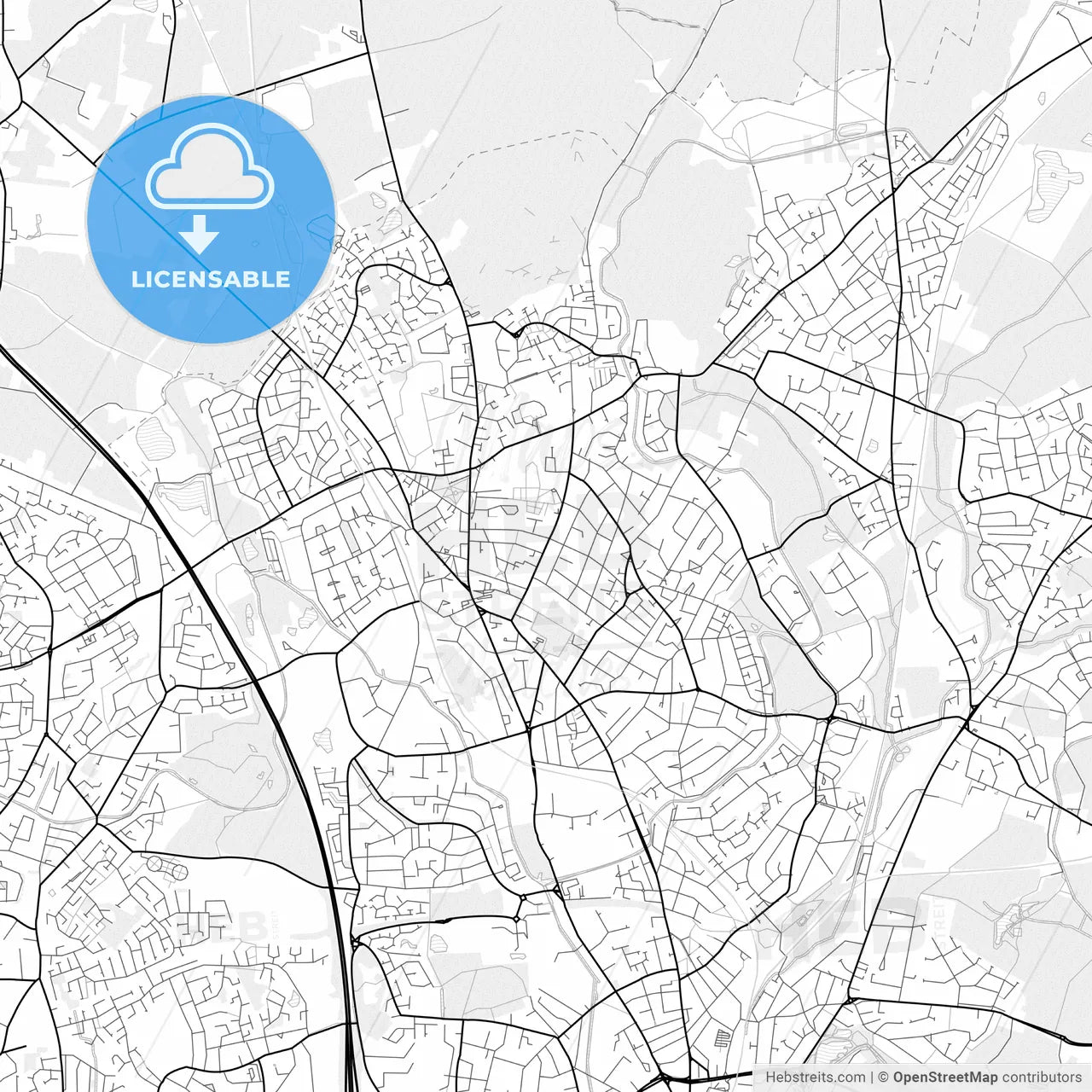 Vector PDF map of Bloxwich, England