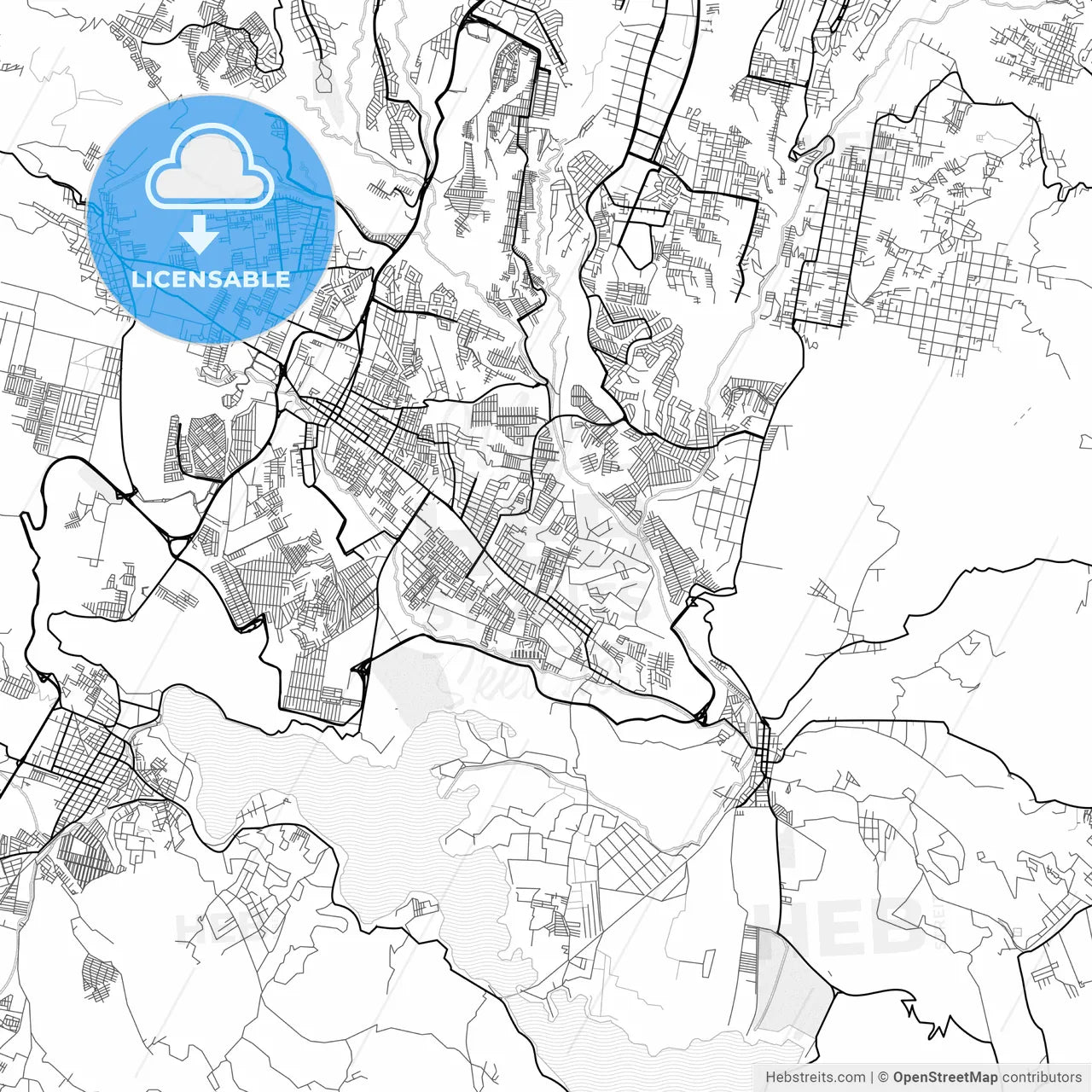 Vector PDF map of San Miguel Petapa, Guatemala