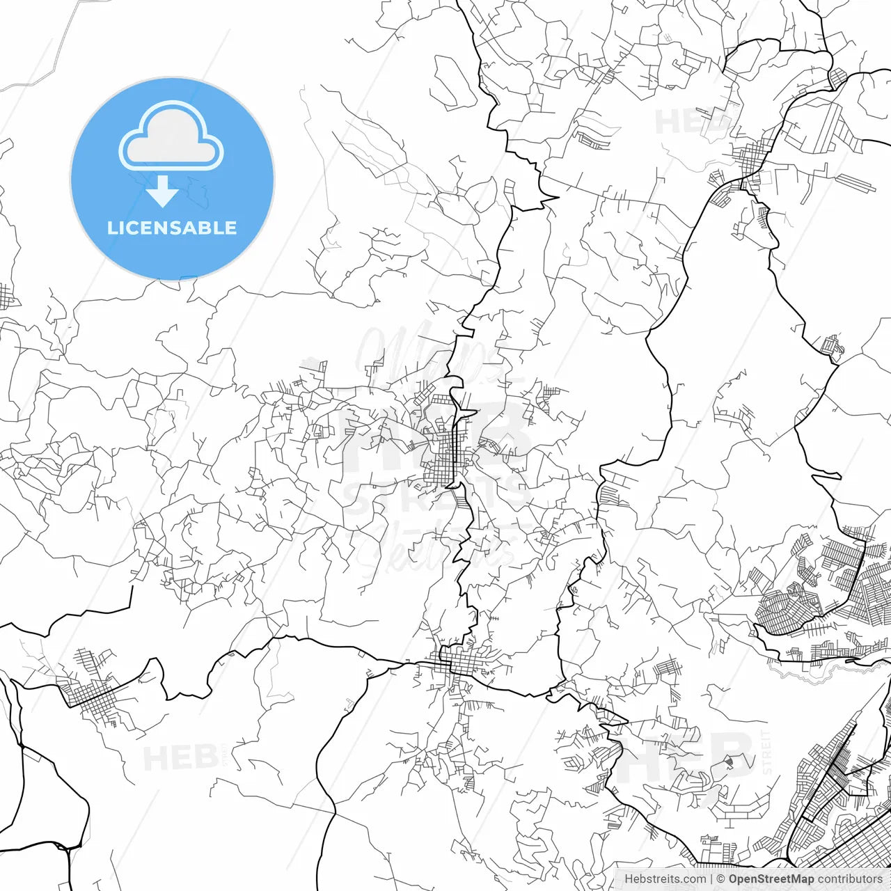 Vector PDF map of San Juan Sacatepéquez, Guatemala