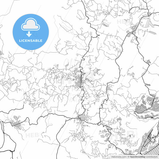 Vector PDF map of San Juan Sacatepéquez, Guatemala