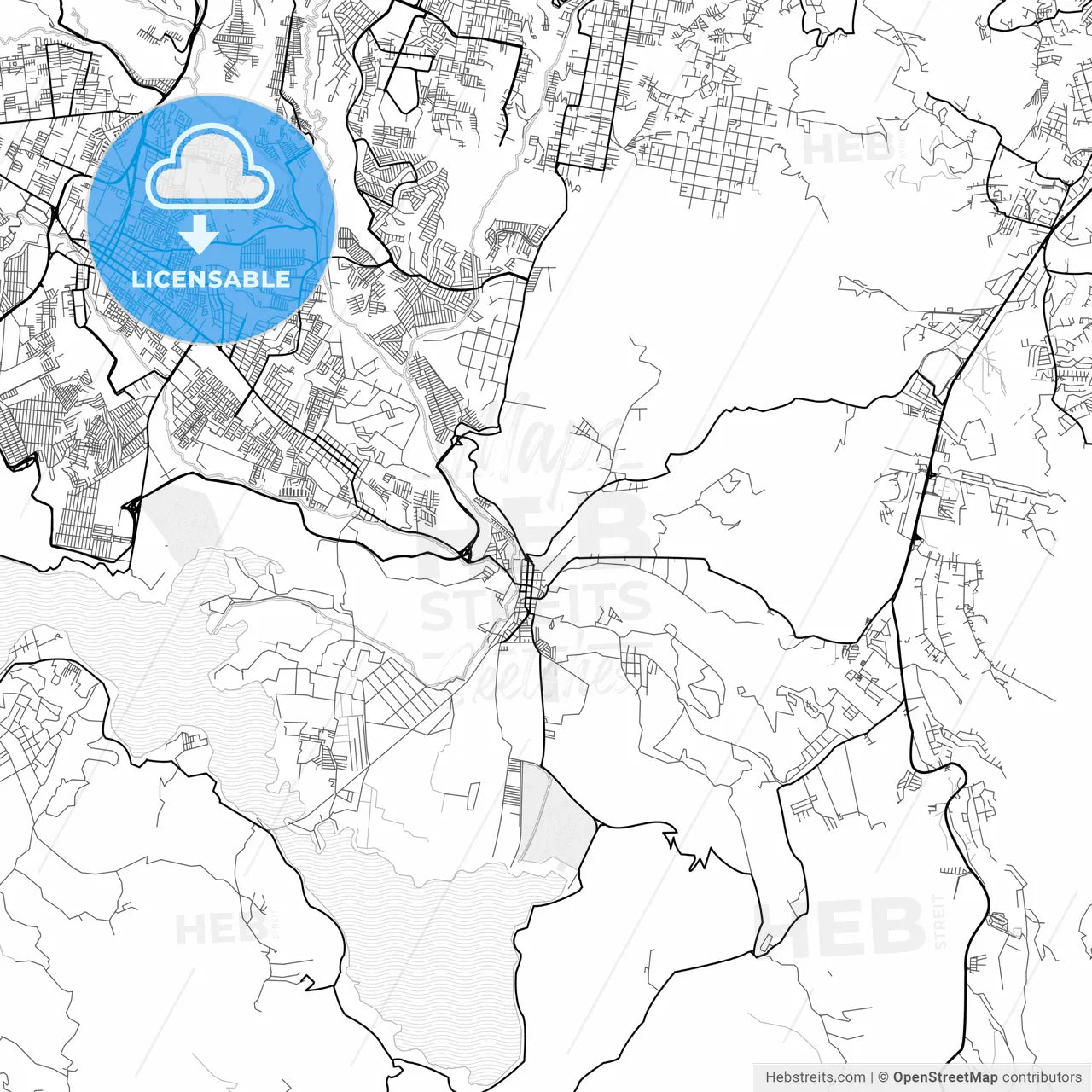 Vector PDF map of Villa Canales, Guatemala