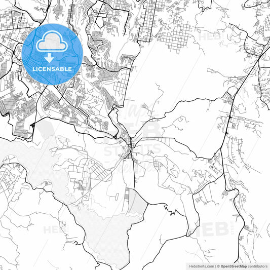 Vector PDF map of Villa Canales, Guatemala