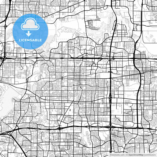 Vector PDF map of Arlington, Texas, United States