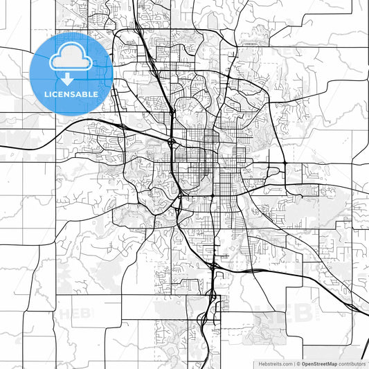 Vector PDF map of Rochester, Minnesota, United States