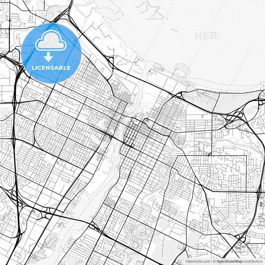 Vector PDF map of Green Bay, Wisconsin, United States