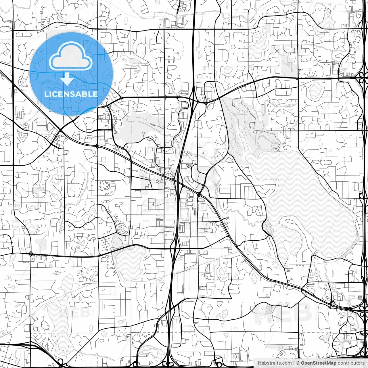 Vector PDF map of Plymouth, Minnesota, United States