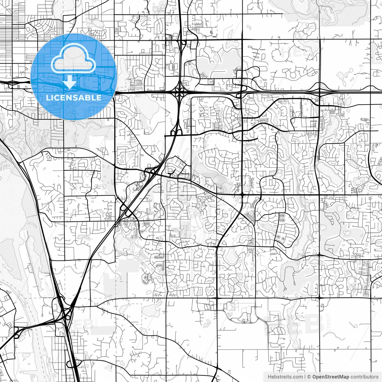 Vector PDF map of Woodbury, Minnesota, United States