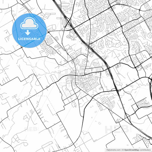 Vector PDF map of Mansfield, Texas, United States