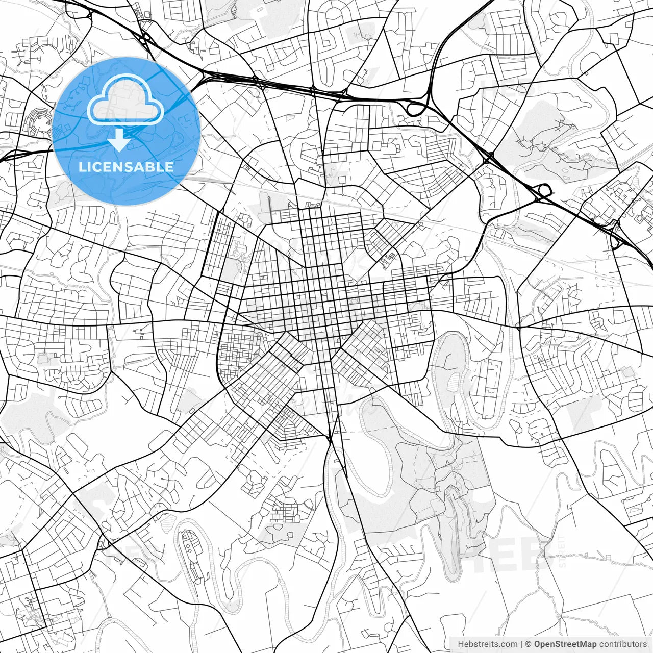 Vector PDF map of Lancaster, Pennsylvania, United States