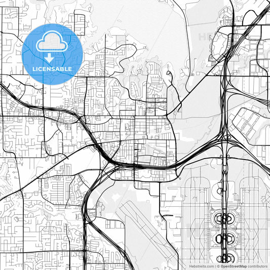Vector PDF map of Grapevine, Texas, United States