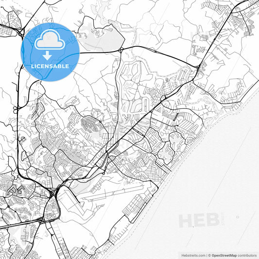 Vector PDF map of Lauro de Freitas, Brazil