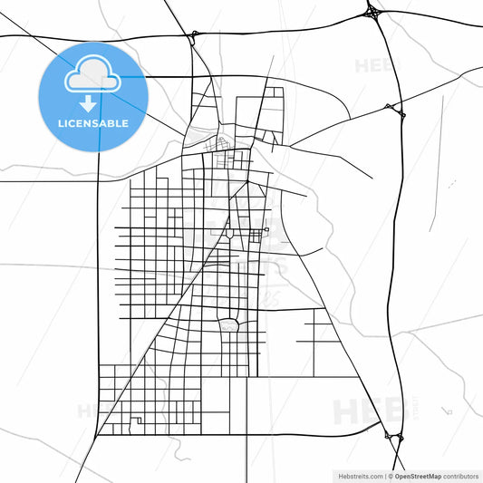Vector PDF map of Bozhou, China