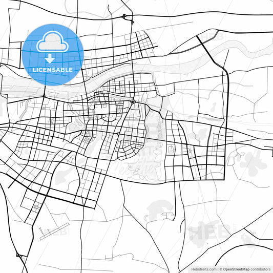 Vector PDF map of Bengbu, China