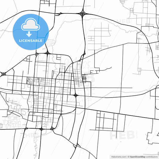 Vector PDF map of Handan, China