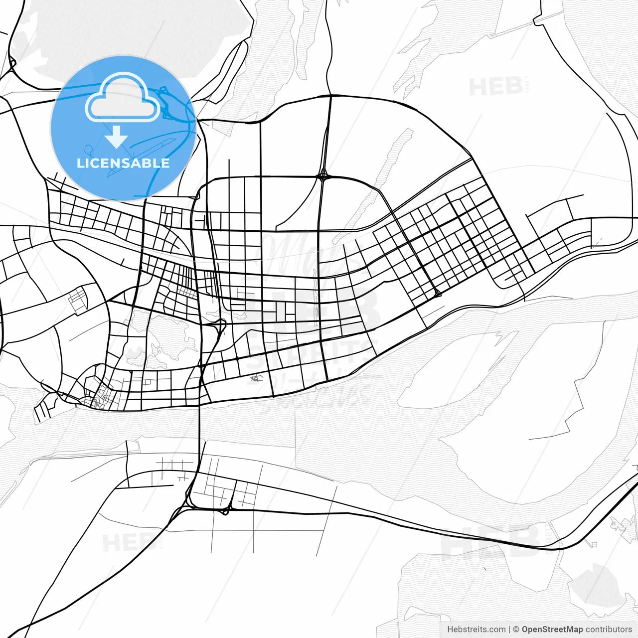 Vector PDF map of Anqing, China