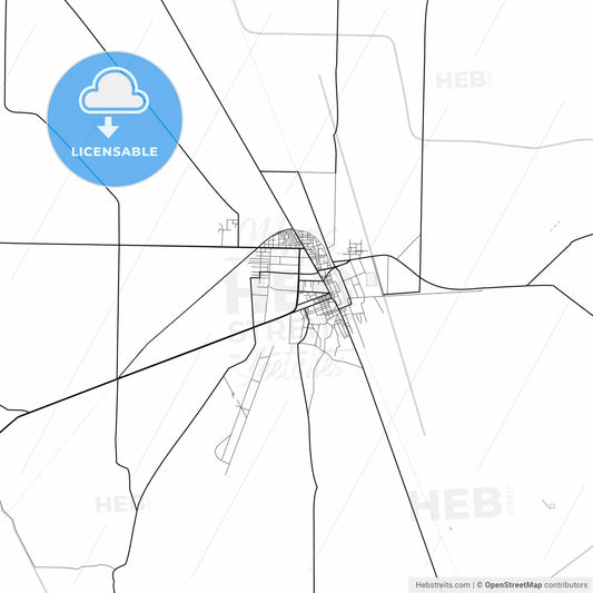 Vector PDF map of Nawabshah, Pakistan