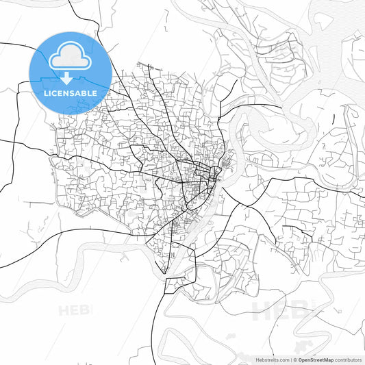 Vector PDF map of Barisal, Bangladesh
