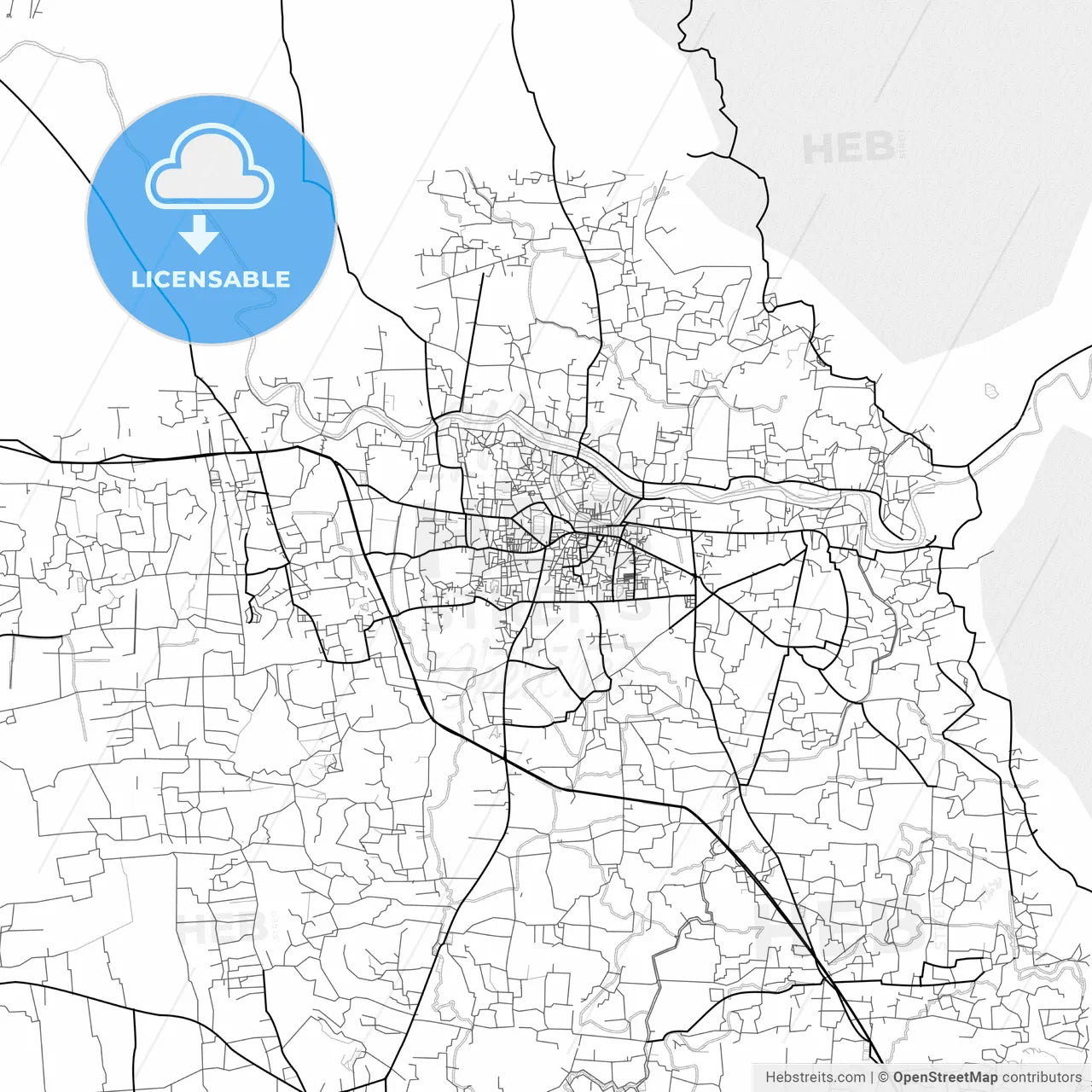 Vector PDF map of Comilla, Bangladesh
