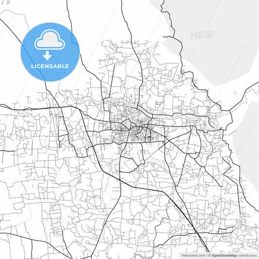 Vector PDF map of Comilla, Bangladesh