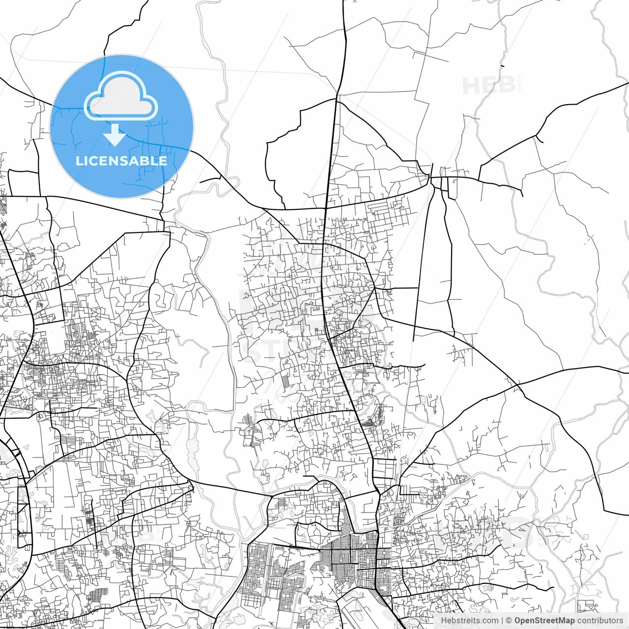 Vector PDF map of Gazipur, Bangladesh