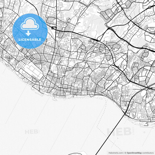 Vector PDF map of Akashi, Japan