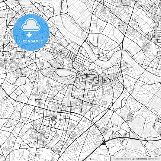 Vector PDF map of Mito, Japan