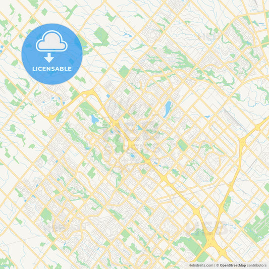 Empty vector map of Brampton, Ontario, Canada