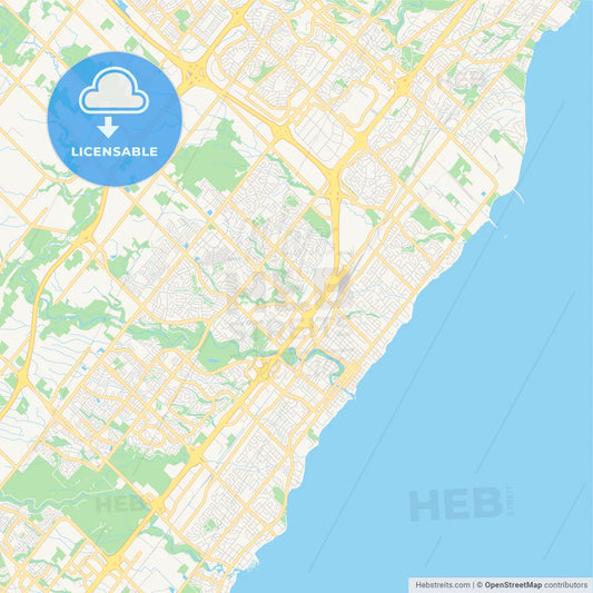 Empty vector map of Oakville, Ontario, Canada