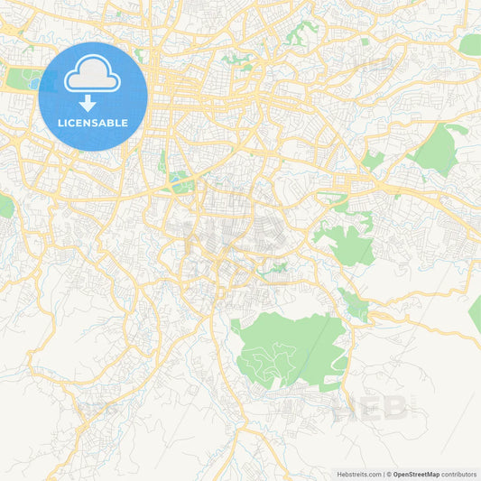 Empty vector map of Desamparados, San José, Costa Rica