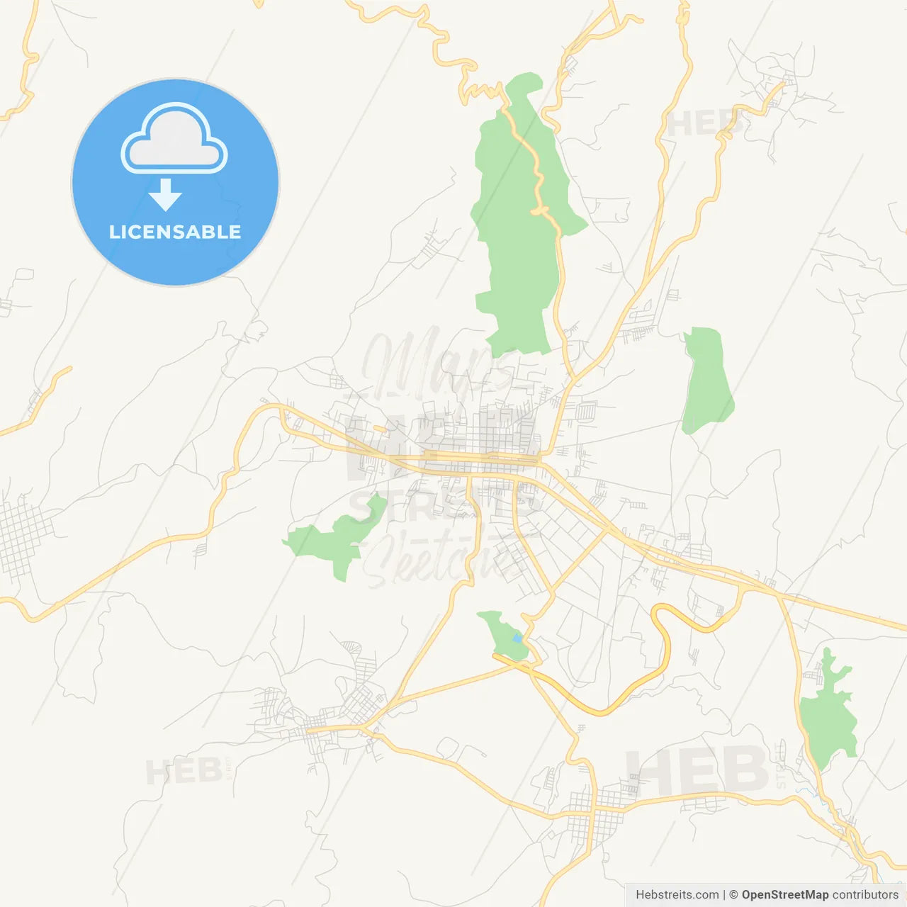Empty vector map of Chimaltenango, Chimaltenango, Guatemala