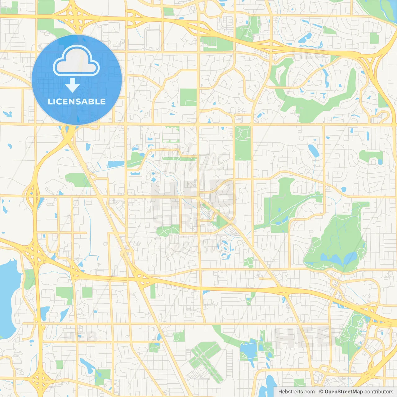 Empty vector map of Deerfield Beach, Florida, USA