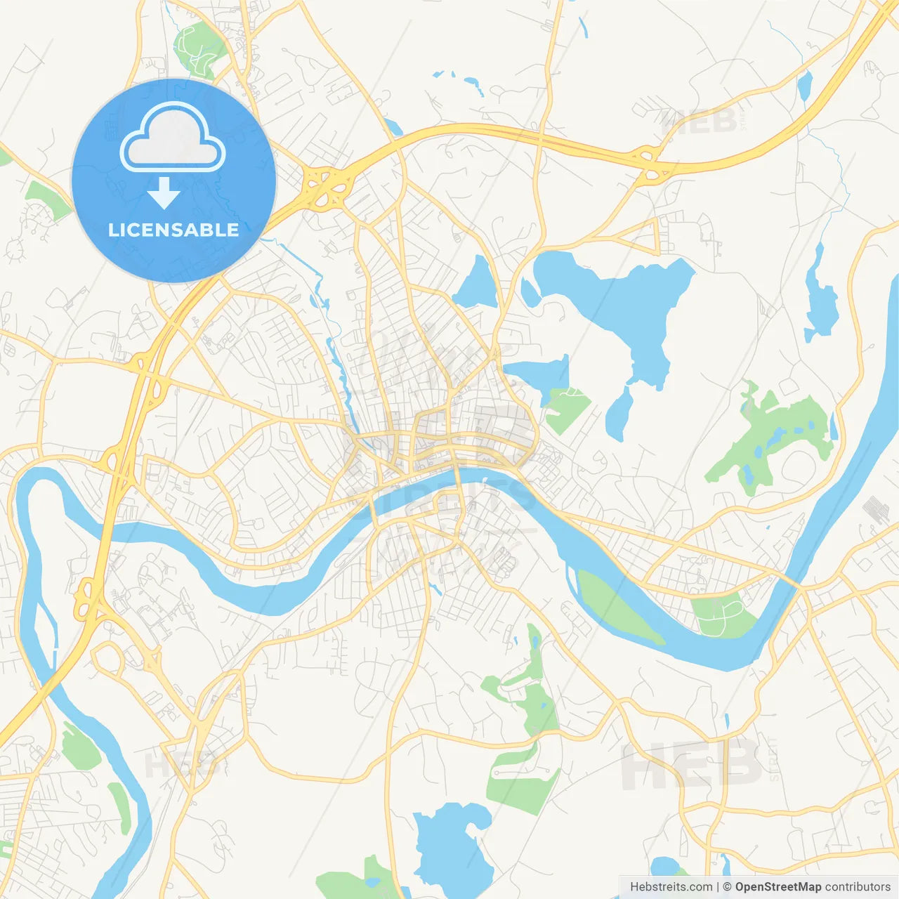 Empty vector map of Haverhill, Massachusetts, USA