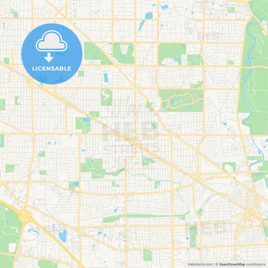 Empty vector map of Mount Prospect, Illinois, USA