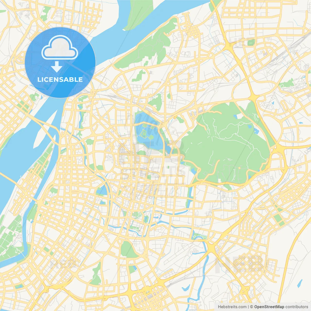 Printable street map of Nanjing, China