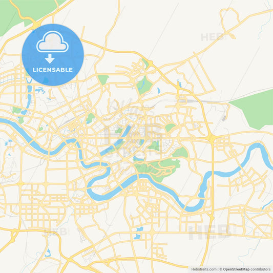 Printable street map of Nanning, China