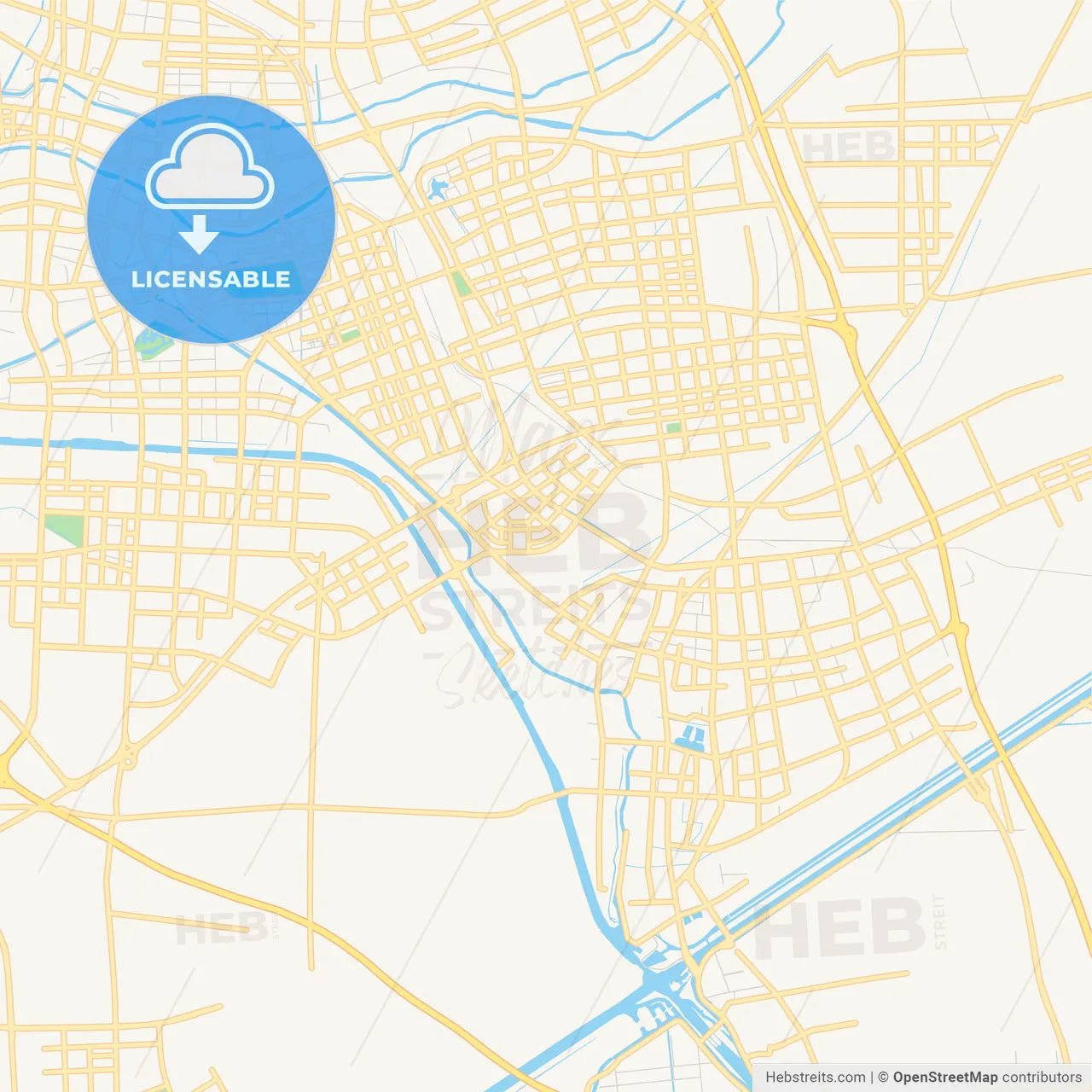 Printable street map of Huai an, China