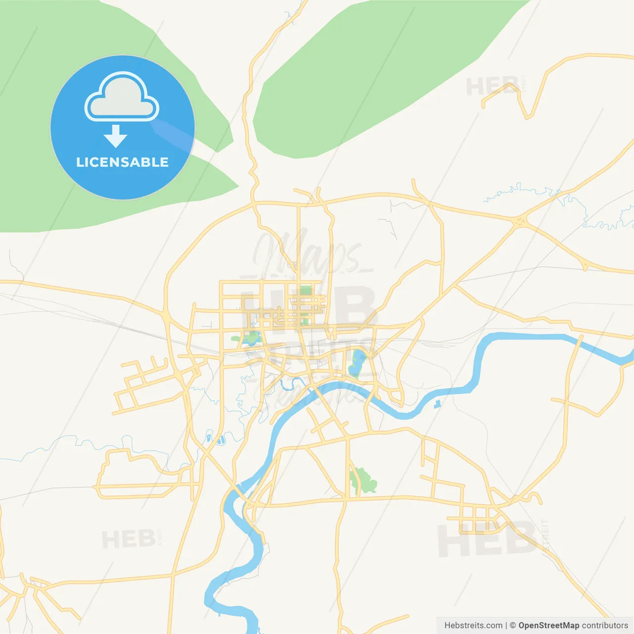 Printable street map of Guigang, China